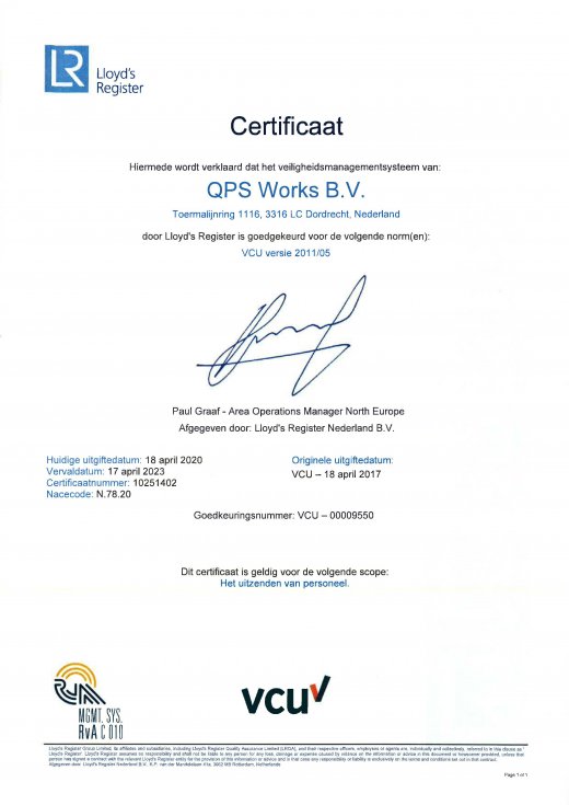 VCU certificaat